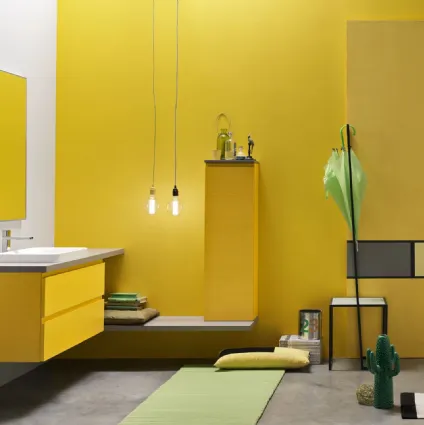 Mobile da Bagno sospeso laccato opaco Giallo Soul 51 di Arcom