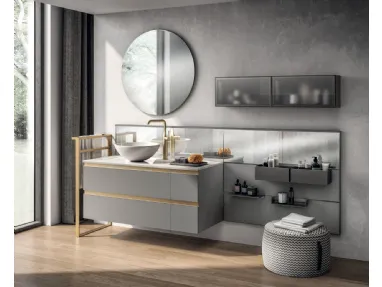 Mobile da Bagno Tratto Laccato Opaco Grigio Titanio di Scavolini Bathrooms