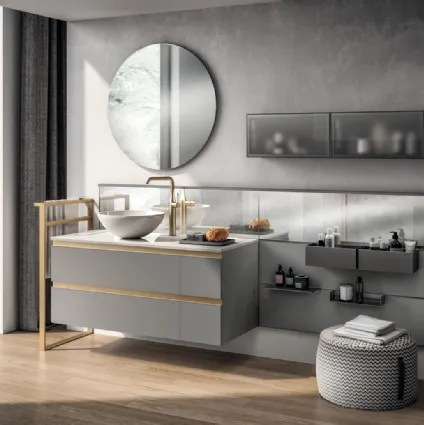 Mobile da Bagno Tratto Laccato Opaco Grigio Titanio di Scavolini Bathrooms