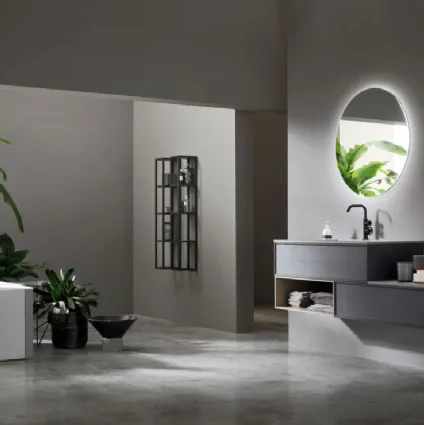 Mobile da Bagno sospeso in Frassino Grigio ombra Vanity 11 di Arcom