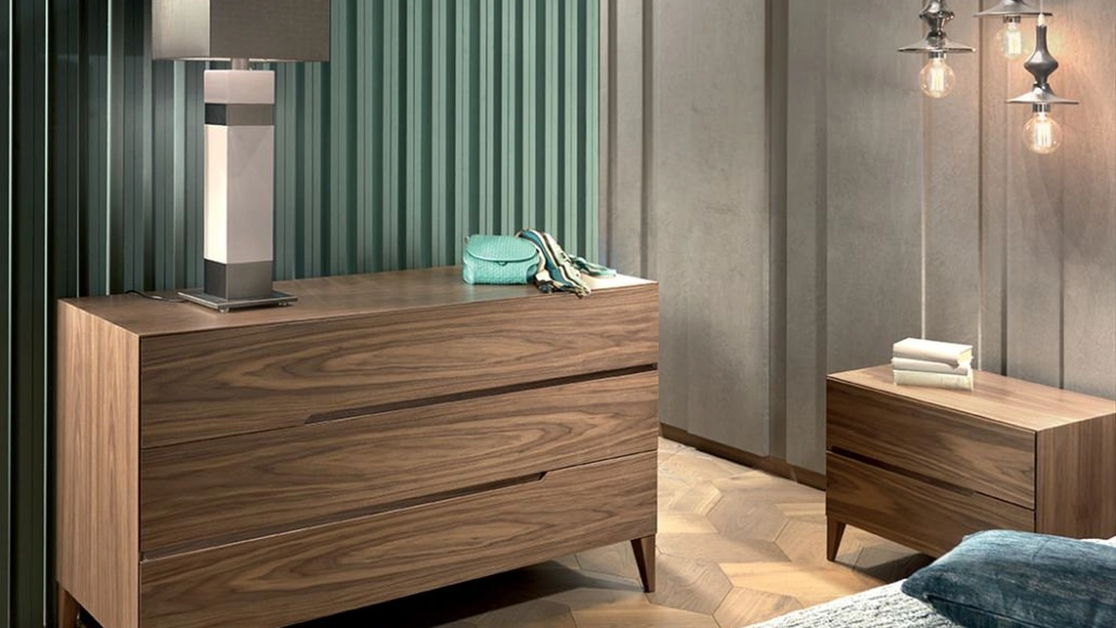 Gruppo Notte Leonardo L323N in noce massello di Arte Brotto