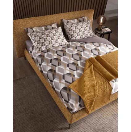Letto in tessuto con testiera e box contenitore Soul Miage di Altrenotti