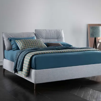 Letto in tessuto con testiera imbottita Soul Mikonos di Altrenotti