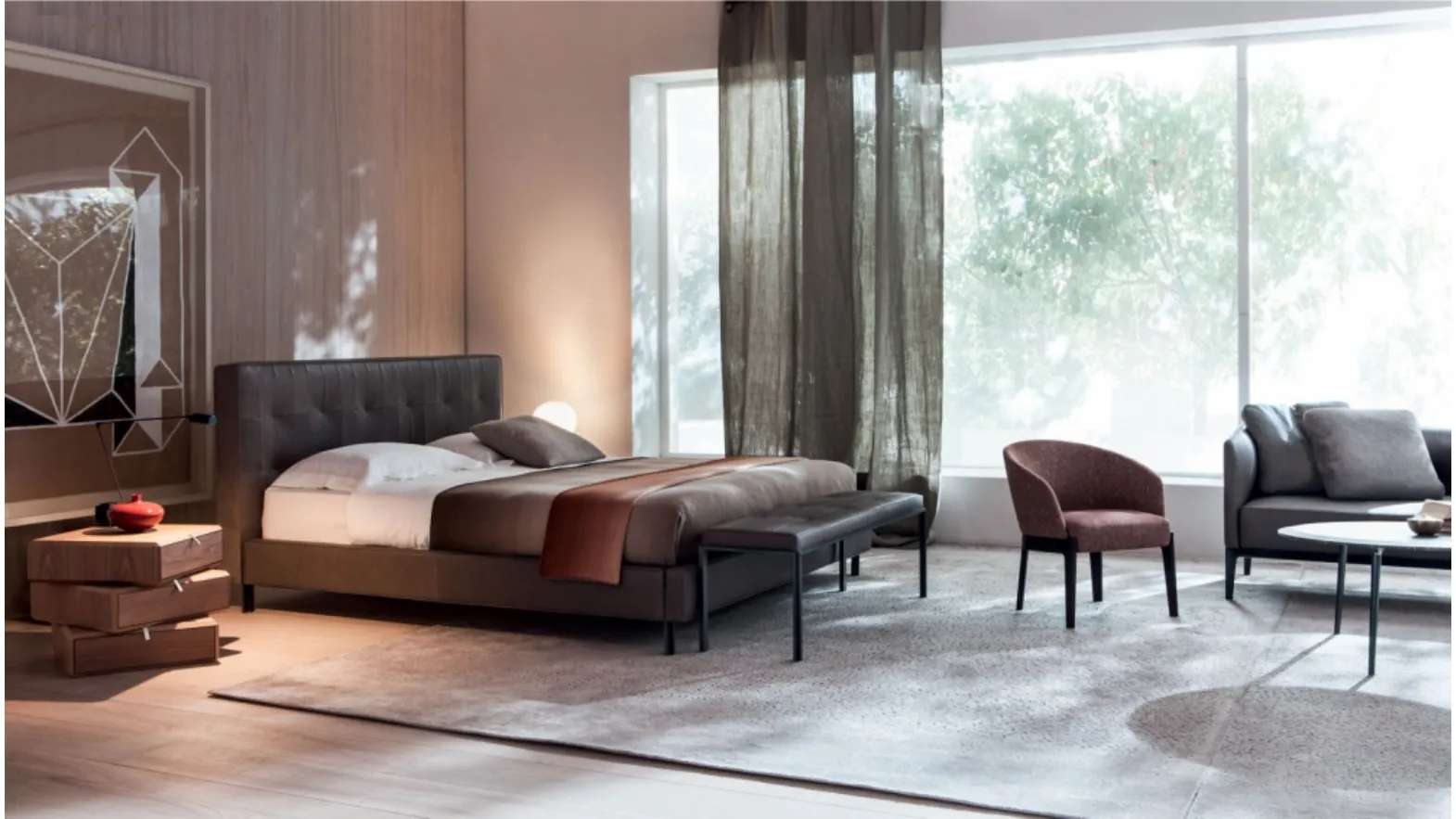 Letto in pelle Anton di Molteni&C