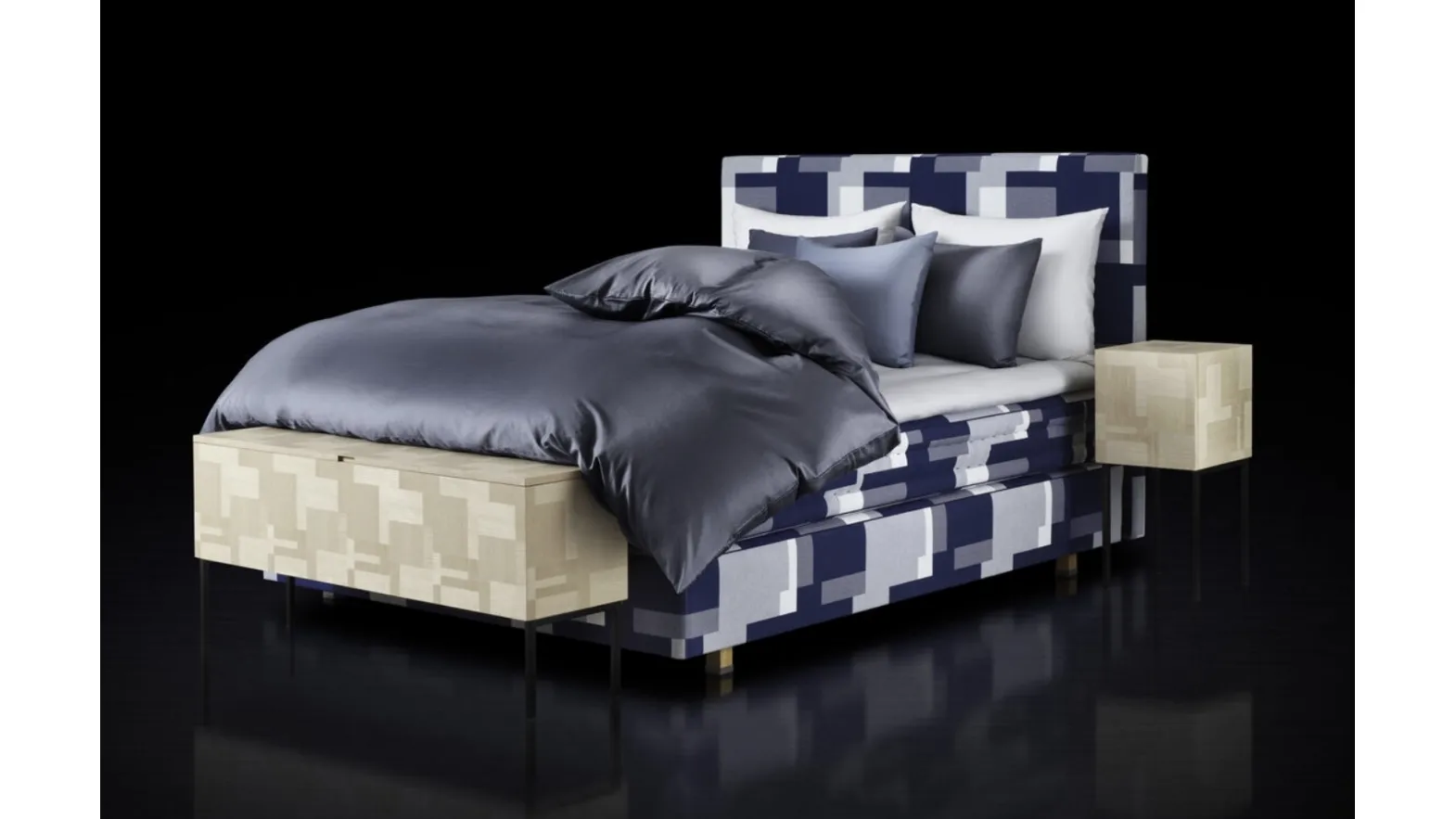 Letto in tessuto con testiera Appaloosa di Hastens