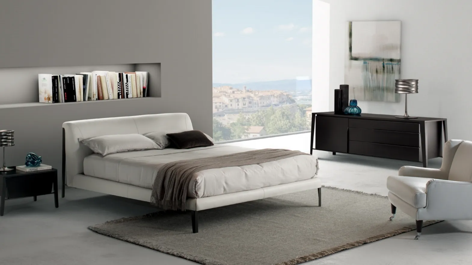 Letto con testiera Diamante di Natuzzi