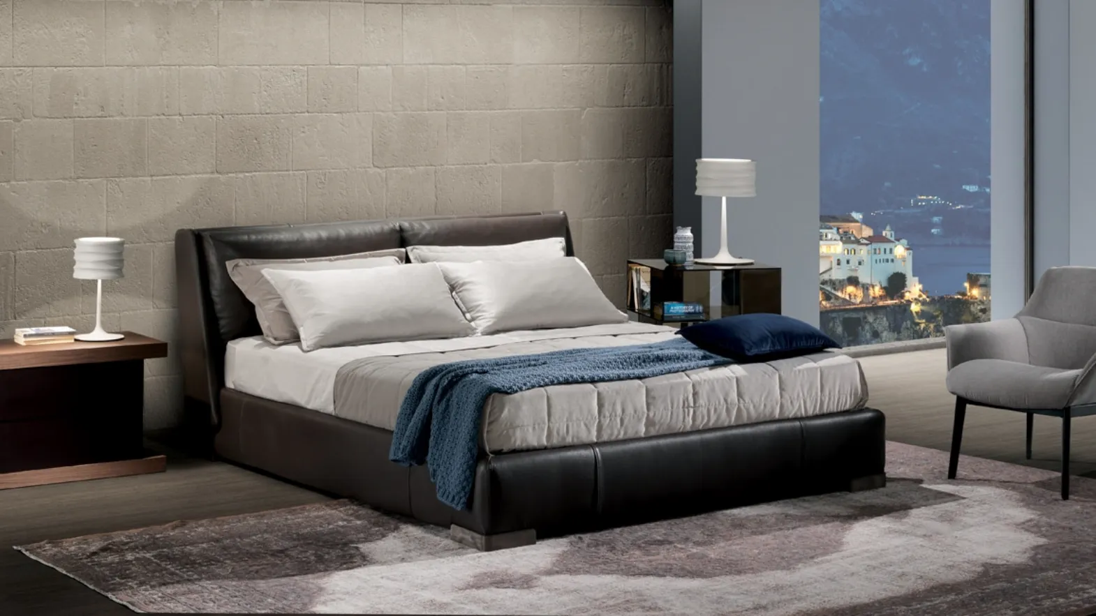 Letto con testiera Fenice di Natuzzi