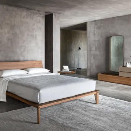 Letto in legno con testiera Folio di Sangiacomo