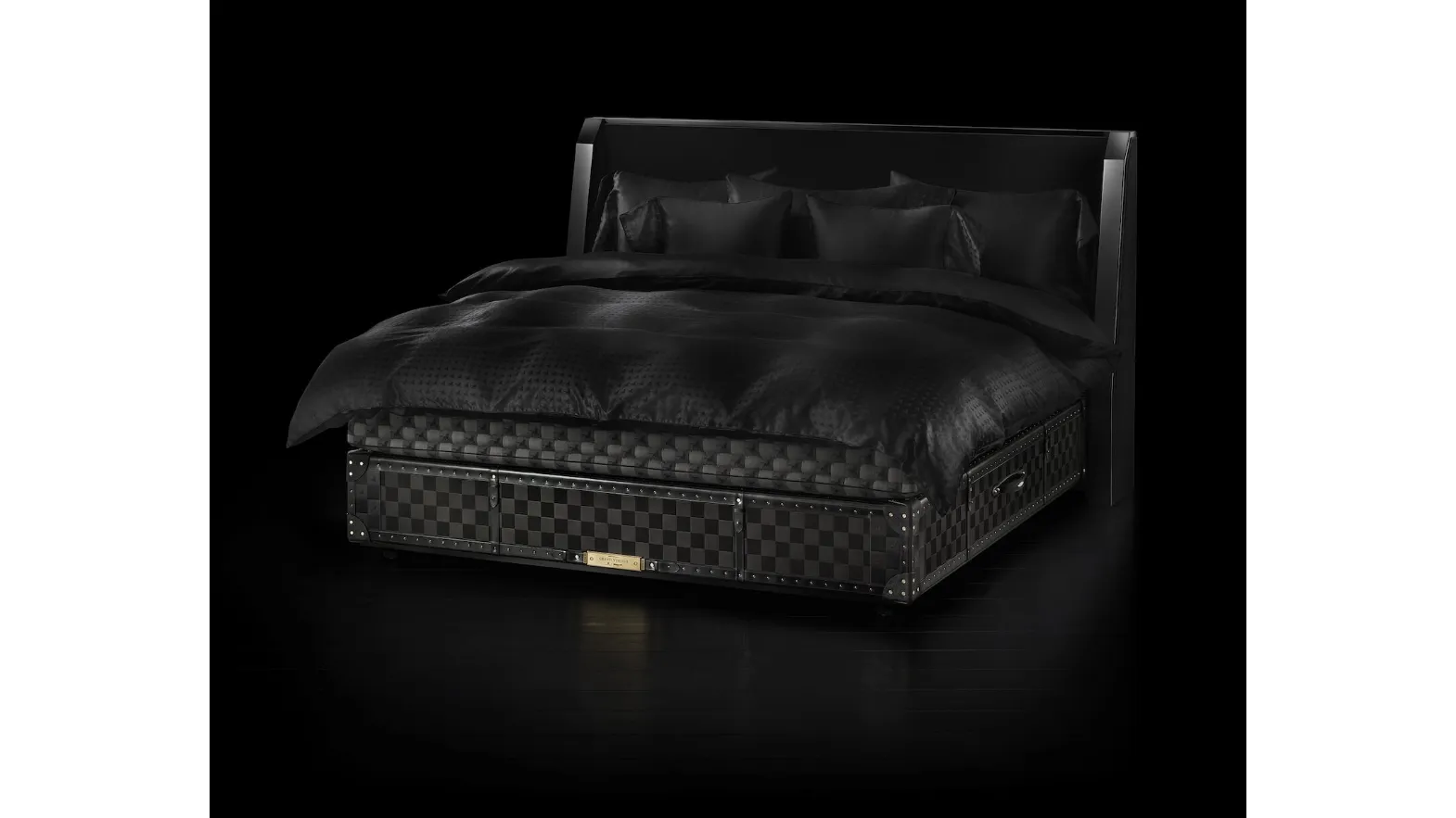 Letto in tessuto con testiera Gran Vividus Black Shadow di Hastens