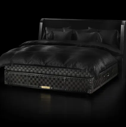 Letto in tessuto con testiera Gran Vividus Black Shadow di Hastens