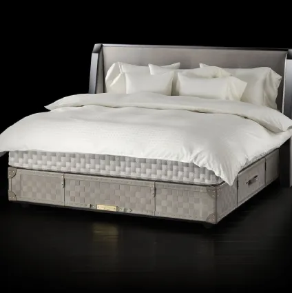 Letto in tessuto con testiera Grand Vividus Natural Shale di Hastens