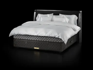 Letto in tessuto con testiera Grand Vividus Phantom Charcoal di Hastens