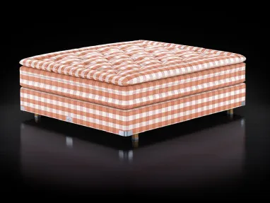 Letto sommier Herlewing in tessuto Red Earth Check di Hastens