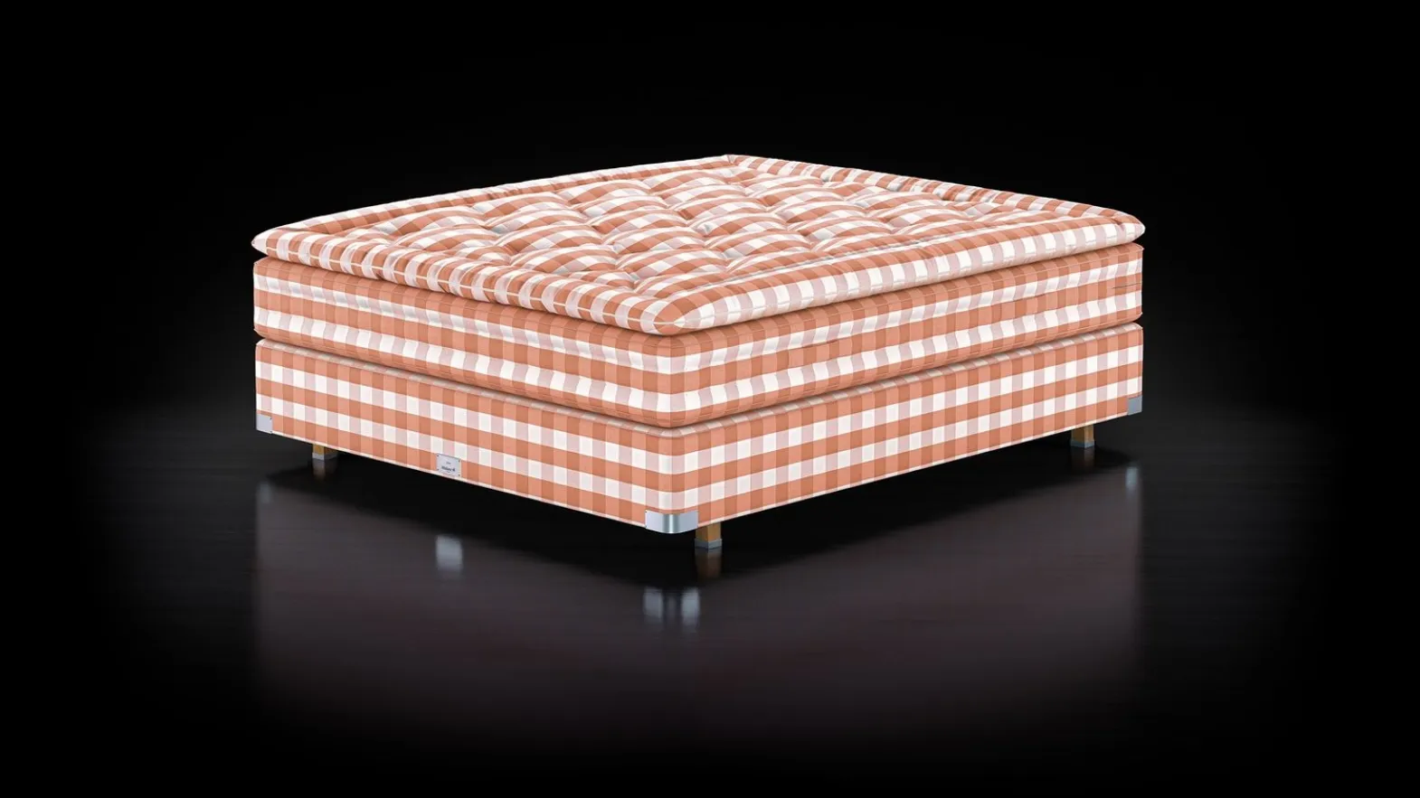 Letto sommier Herlewing in tessuto Red Earth Check di Hastens