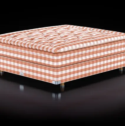 Letto sommier Herlewing in tessuto Red Earth Check di Hastens