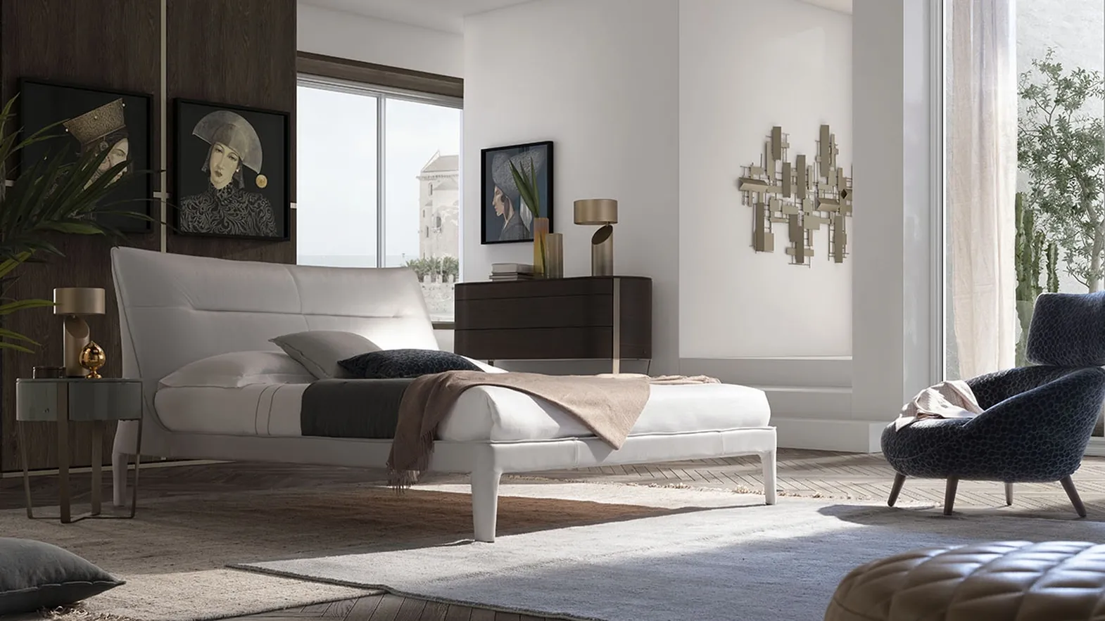 Letto in pelle Venere di Natuzzi