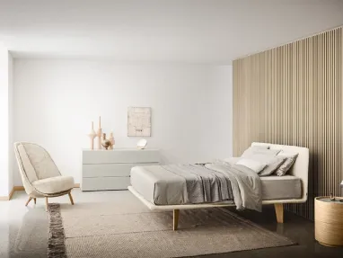 Letto in tessuto con testiera Filo di Pianca