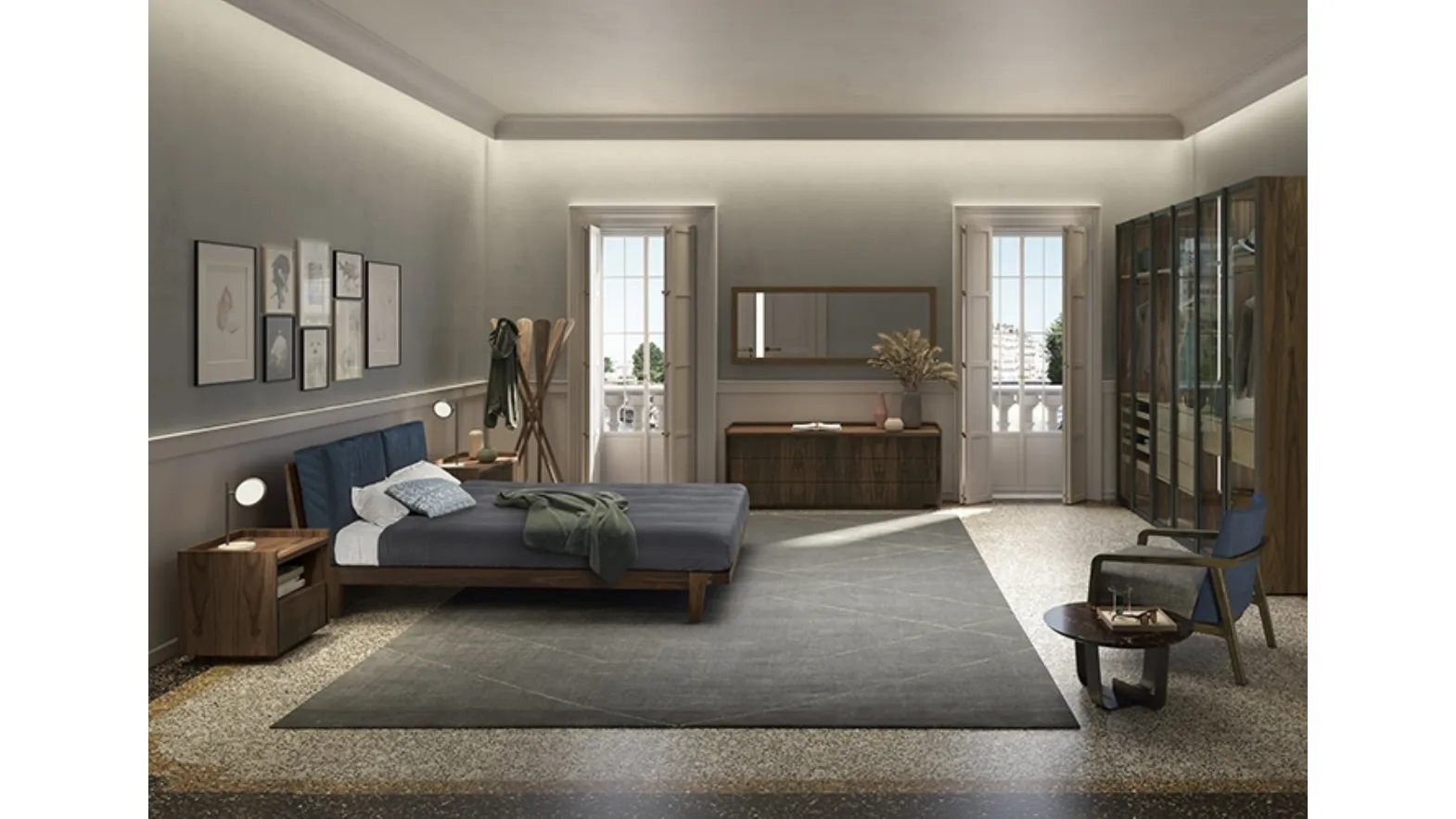 Letto con testiera Revo Soft Bed di Riva1920