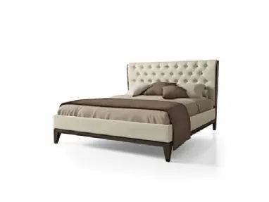 Letto in pelle con testiera imbottita e trapuntata Segreti S994 di Arte Brotto