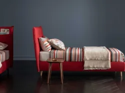 Letto singolo in tessuto con testiera con tasca Soul Young Pocket di Altrenotti