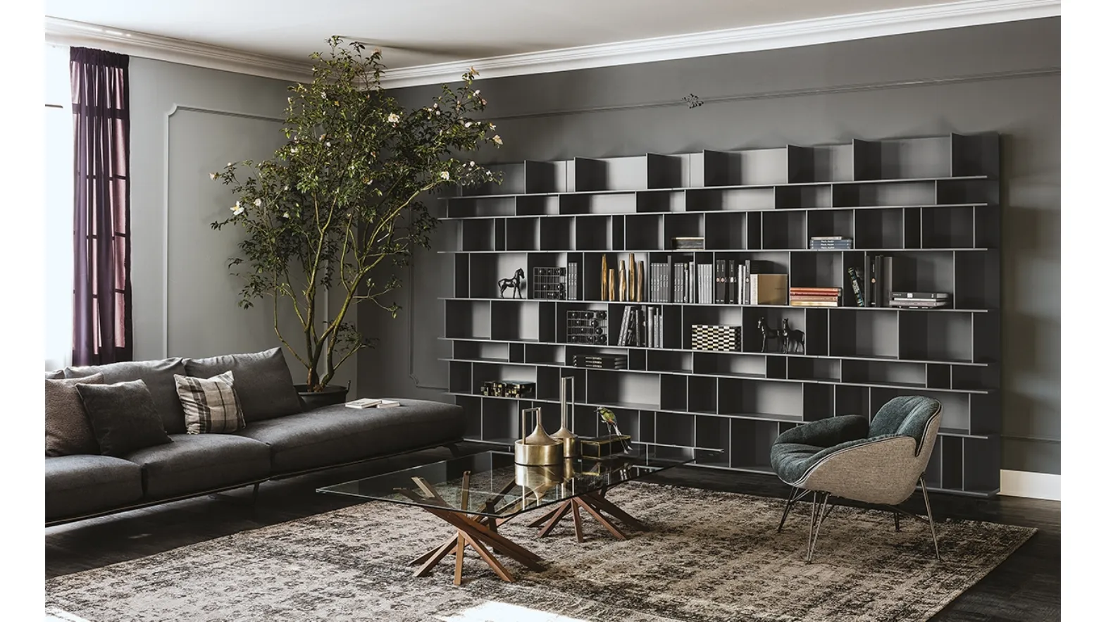 Libreria a muro Wally di Cattelan Italia