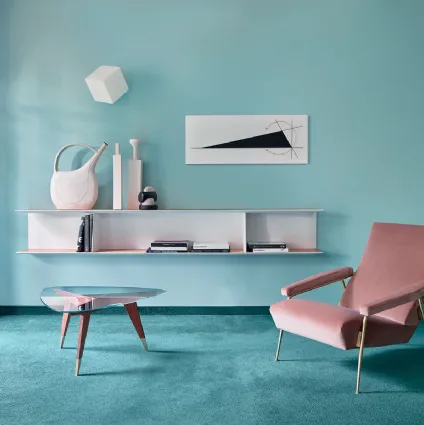 Libreria sospesa in olmo verniciato a mano D-355-1 di Molteni & C