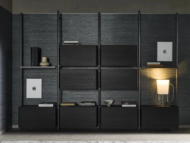 Libreria Hector in alluminio e legno di Molteni & C
