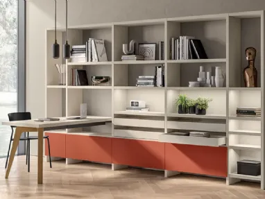 Libreria Living Motus sistema Fluida di Scavolini
