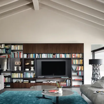 Libreria con vano porta TV Modo M6C61 di Sangiacomo