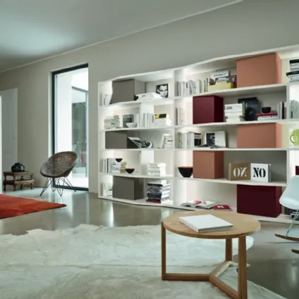 Libreria Modo M6C87 in laccato opaco di Sangiacomo
