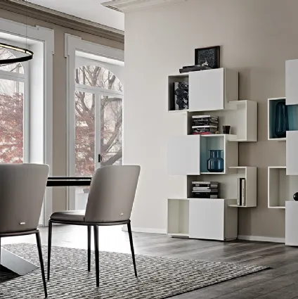 Libreria a muro Piquant in MDF bianco di Cattelan Italia