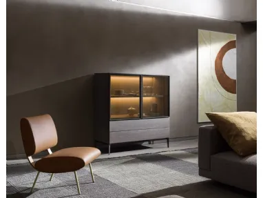 Madia alta in legno con ante in vetro 505 Up Sideboard 06 di Molteni & C