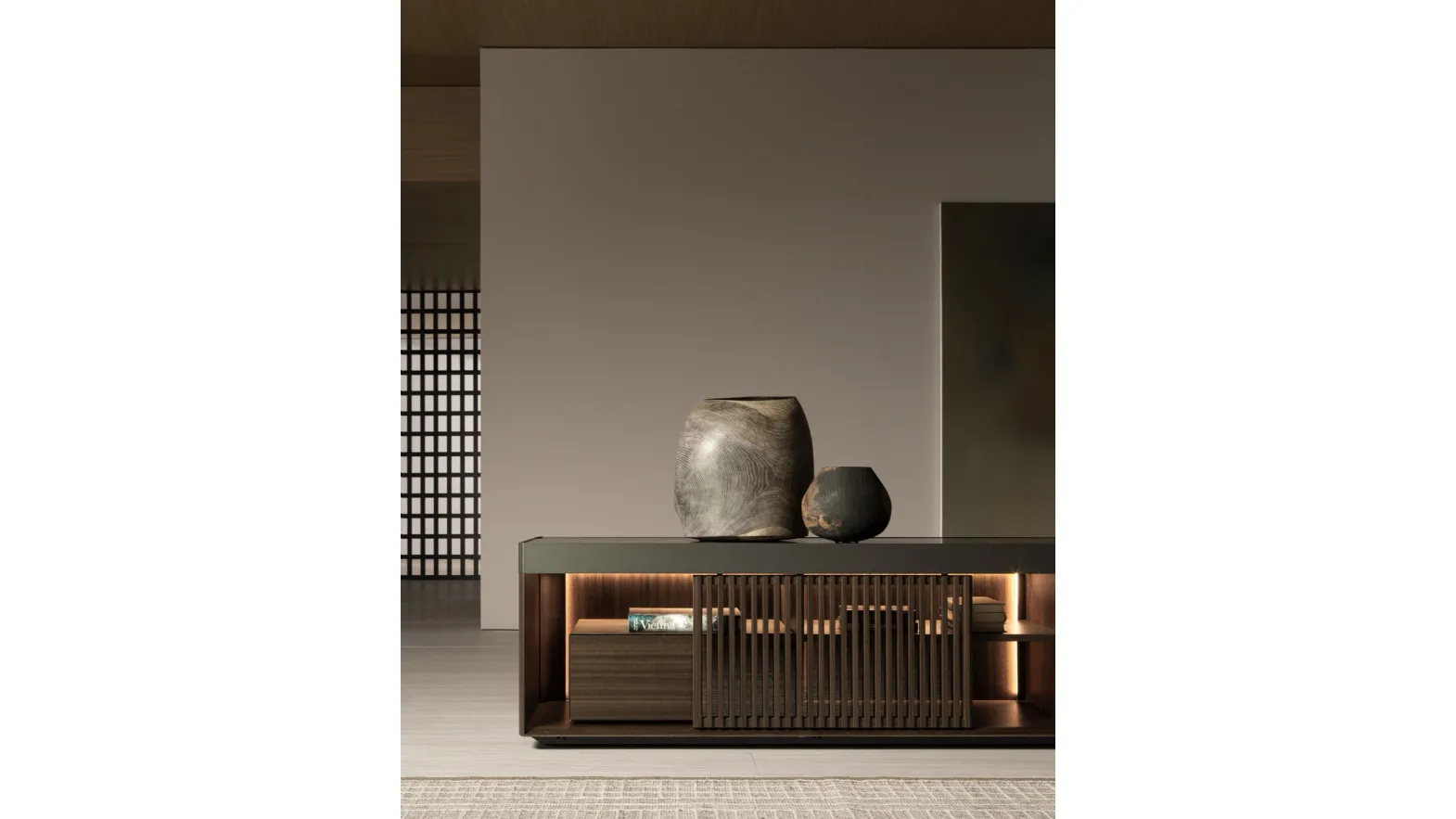 Madia Living Box 01 in laccato e legno di Molteni & C