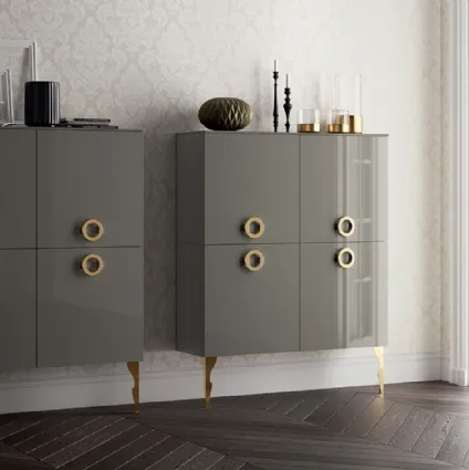 Madia Living Exclusiva in Laccato lucido Grigio Titanio di Scavolini