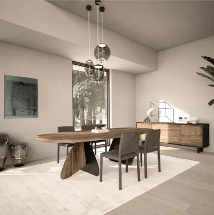 Madia Move Low in legno massello e listellare di Riva1920