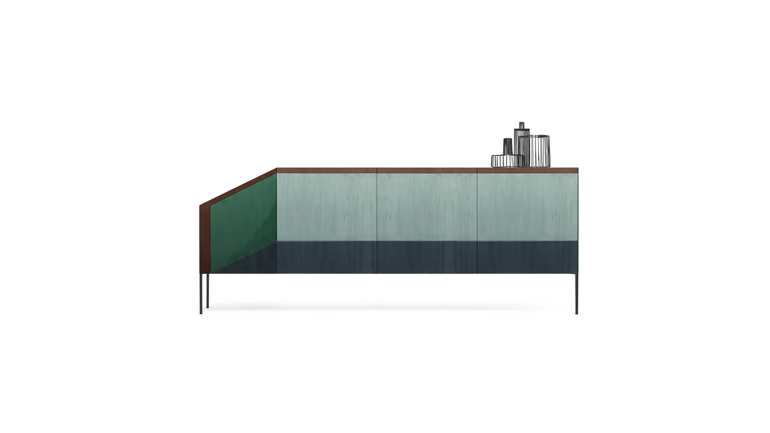 Madia in MDF placcato legno di design Ritratti di Mogg