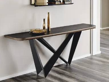 Consolle Westin Wood-C con top in legno e base in acciaio di Cattelan Italia