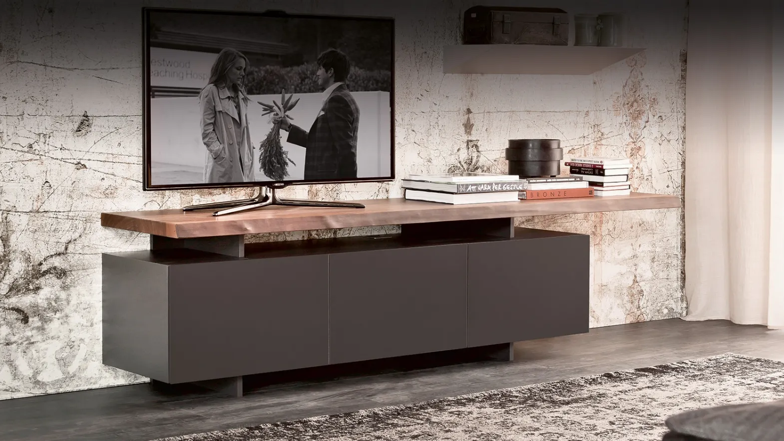 Mobile Porta TV in legno verniciato Seneca di Cattelan Italia