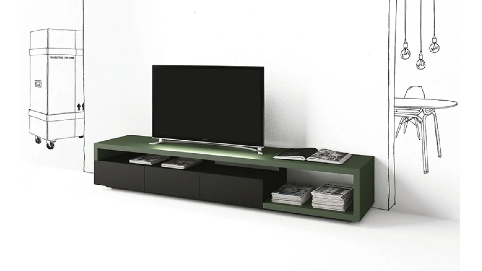 Mobile Porta Tv Ode di Minotti Italia