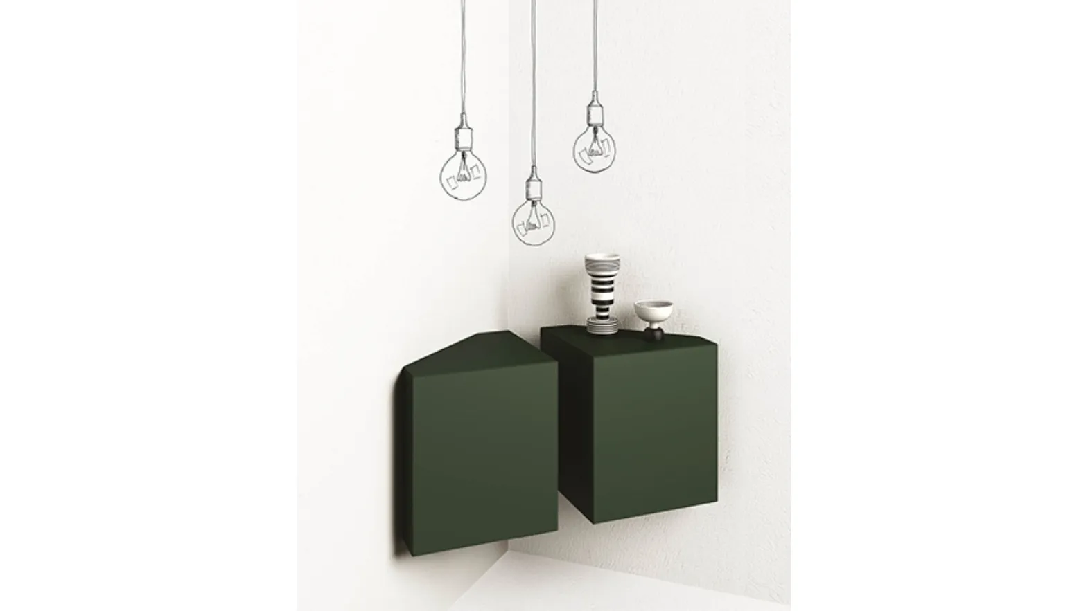 Mobile sospeso Ang laccato Verde di Minotti Italia