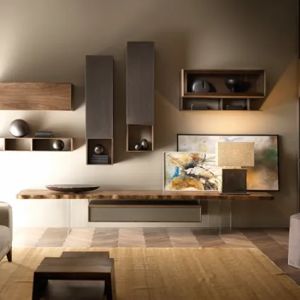 Parete attrezzata classica in legno di Arte Brotto
