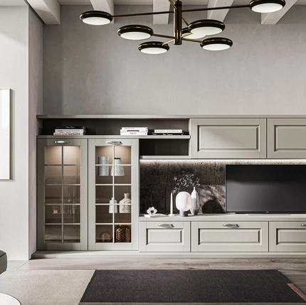 Parete Attrezzata Living Asolo in massello di frassino di Arredo3