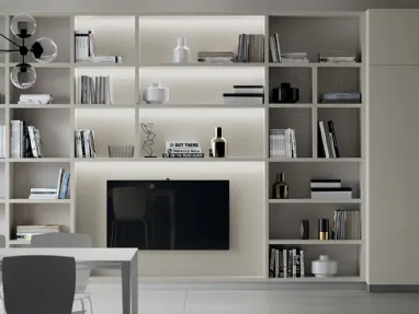 Parete Attrezzata Living Carattere Grigio Gabbiano di Scavolini