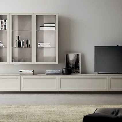 Parete Attrezzata Living Carattere Laccato opaco Tortora di Scavolini
