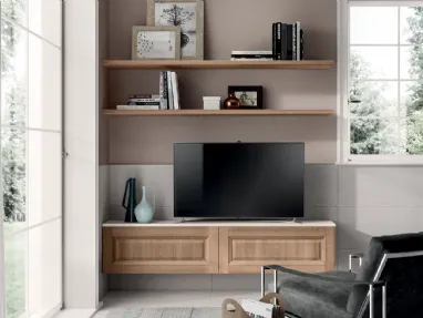 Parete Attrezzata Living Easy in Rovere Atzeco di Scavolini