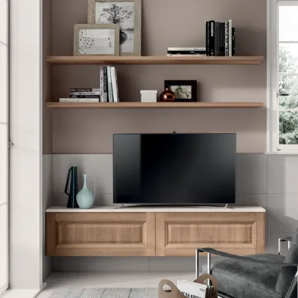 Parete Attrezzata Living Easy in Rovere Atzeco di Scavolini