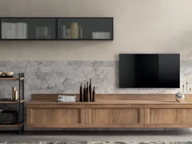 Parete Attrezzata Living Evolution in Rovere Land di Scavolini