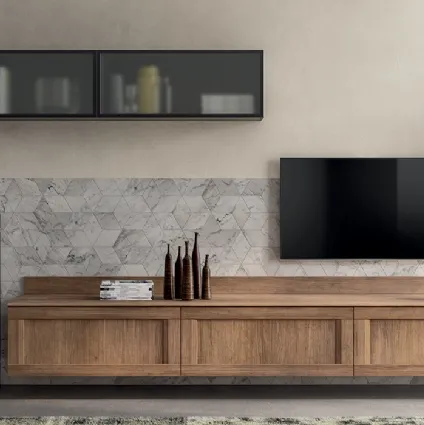Parete Attrezzata Living Evolution in Rovere Land di Scavolini
