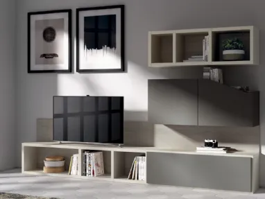 Parete Attrezzata Living Flux in decorativo Olmo Jaipur di Scavolini