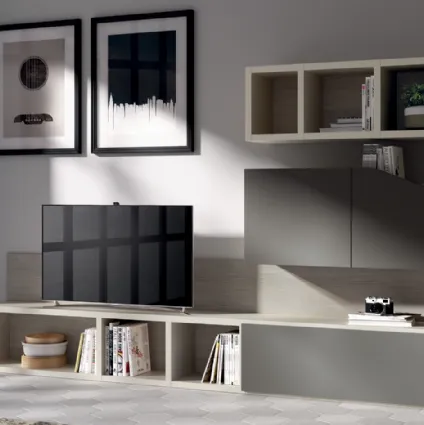 Parete Attrezzata Living Flux in decorativo Olmo Jaipur di Scavolini
